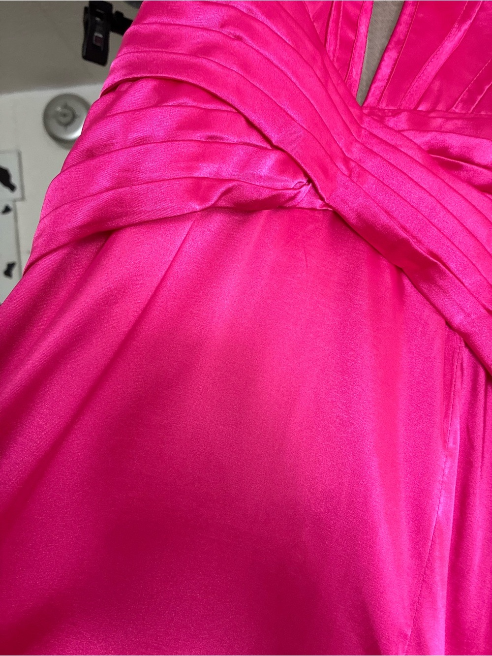 Strapless Pink Satin Evening Gown